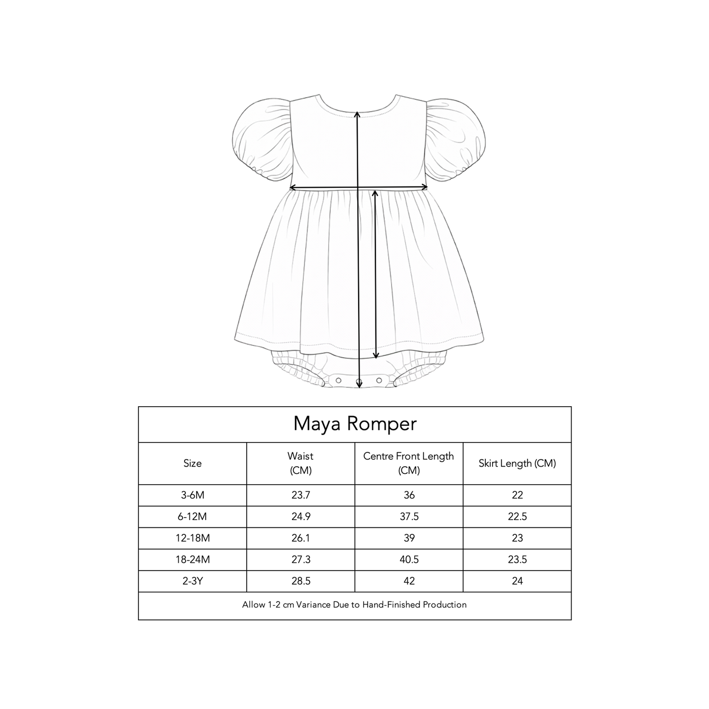 Organic Cotton Maya Romper Dress · Hydrangea