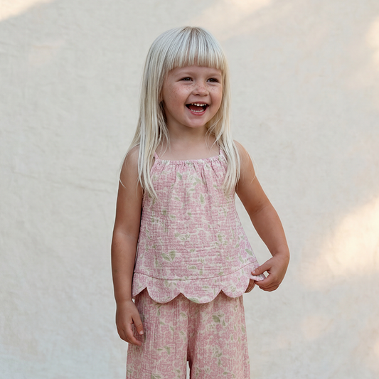 Organic Cotton Petal Top · Peony