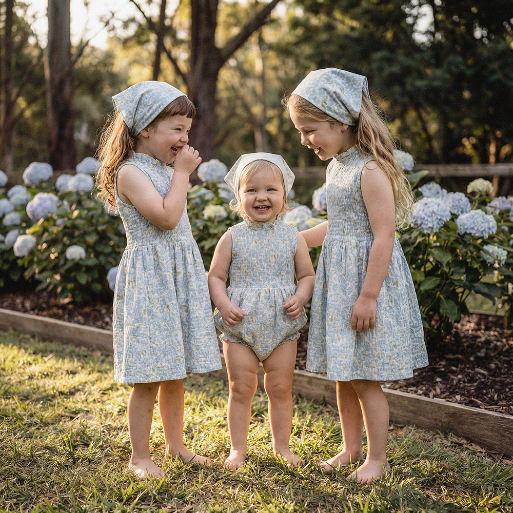 Organic Cotton Adaline Dress · Hydrangea