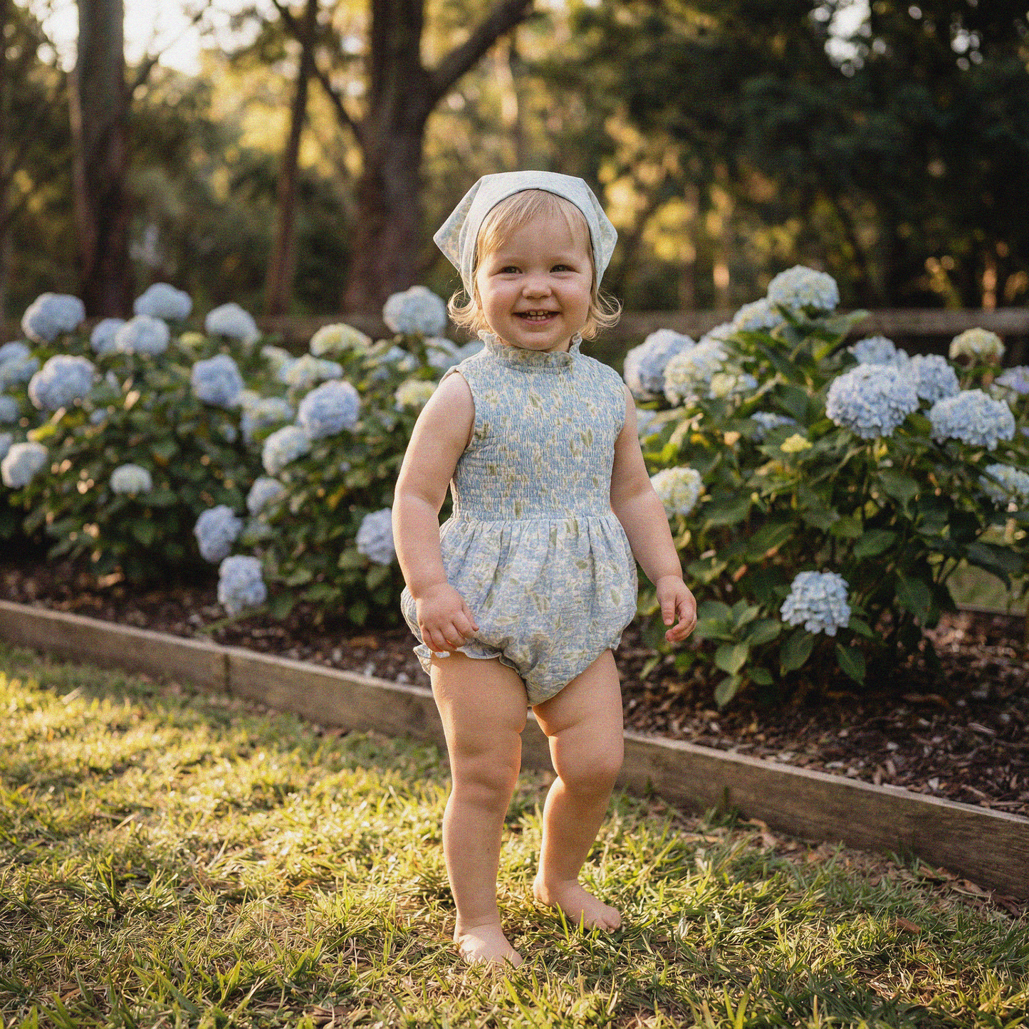 Organic Cotton Adaline Romper · Hydrangea