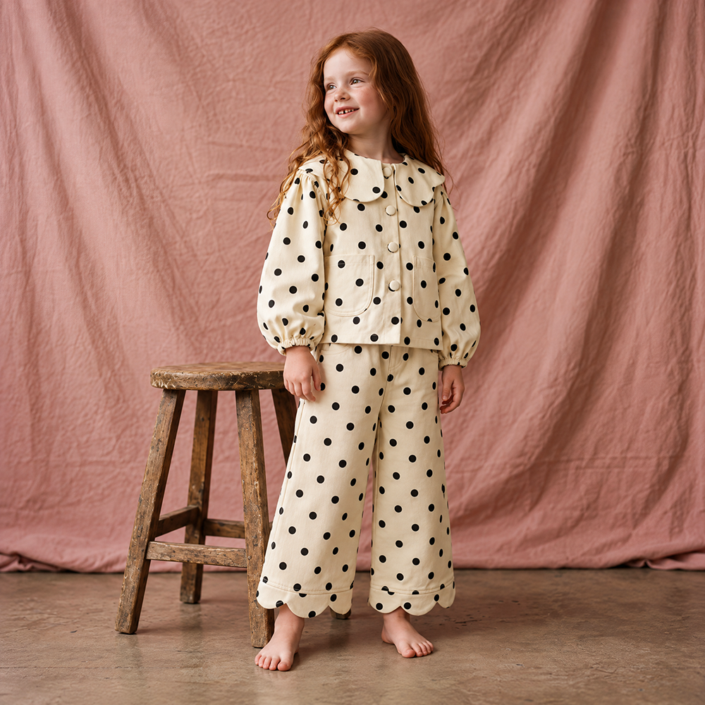 Petal Cotton Twill Jean Jacket · Dotty