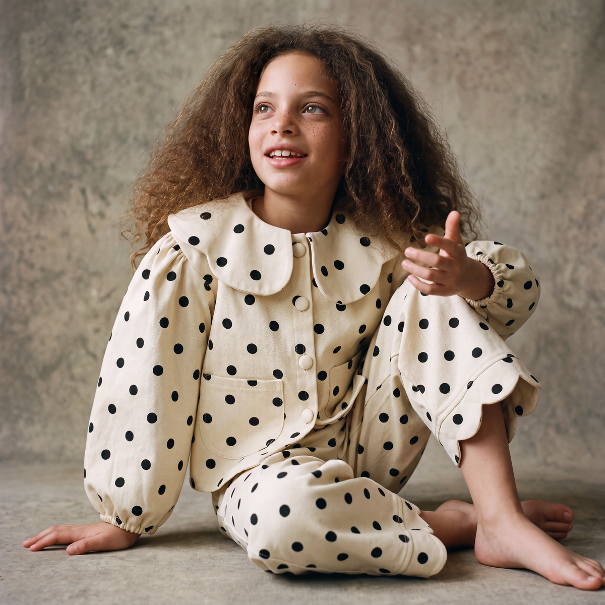 Petal Cotton Twill Jean Jacket · Dotty