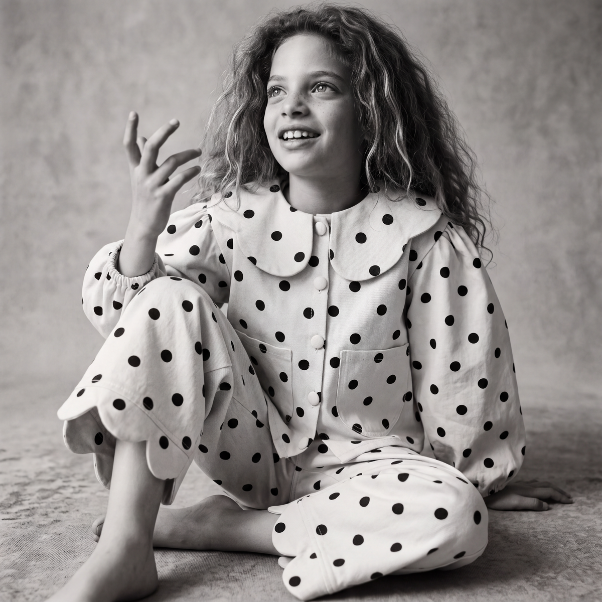 Petal Cotton Twill Jean Jacket · Dotty