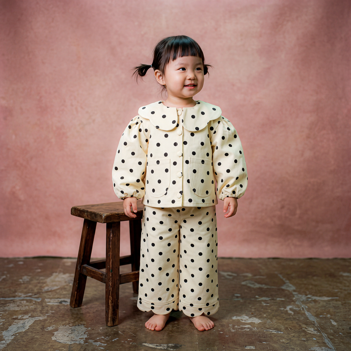 Petal Cotton Twill Jean Jacket · Dotty