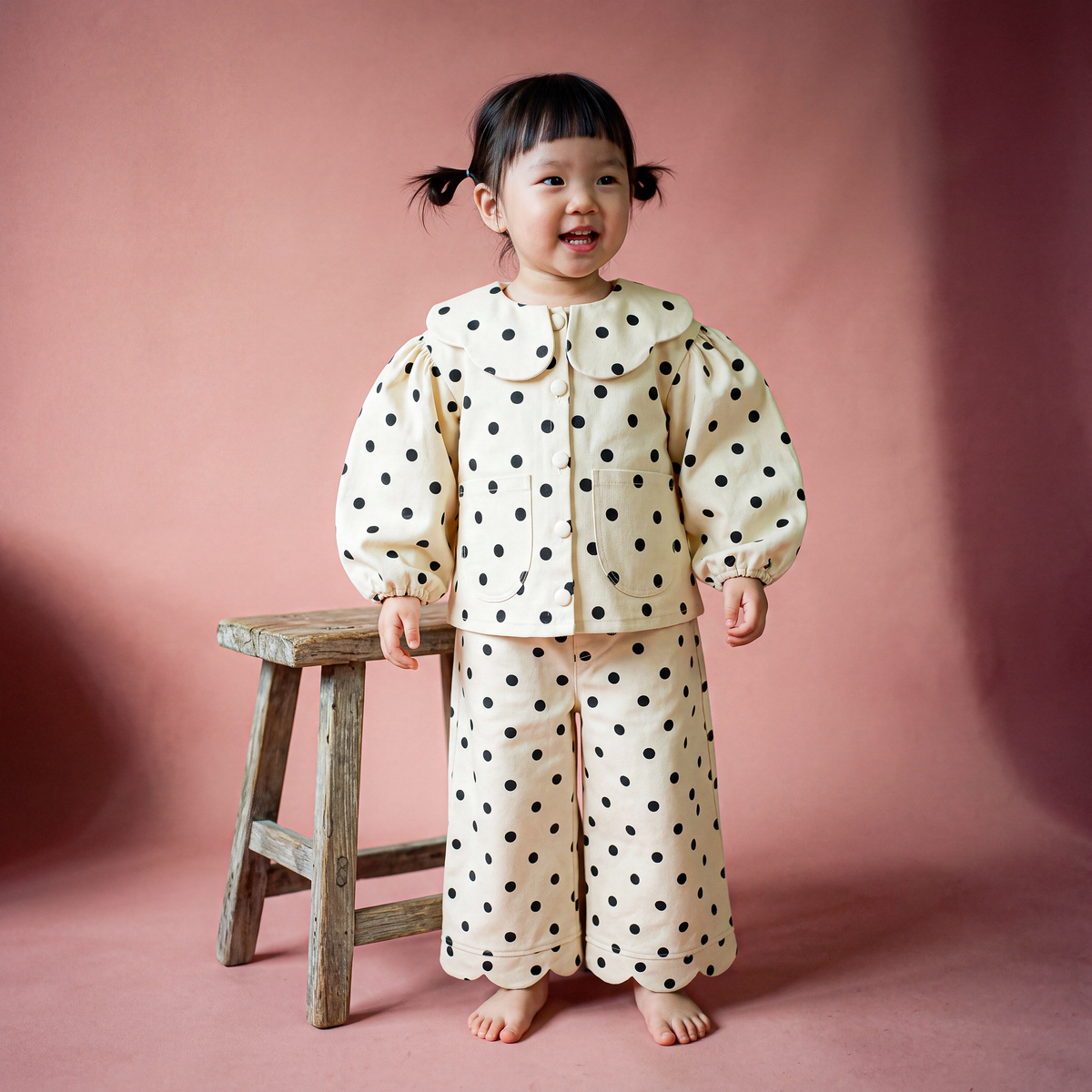 Petal Cotton Twill Jean Jacket · Dotty