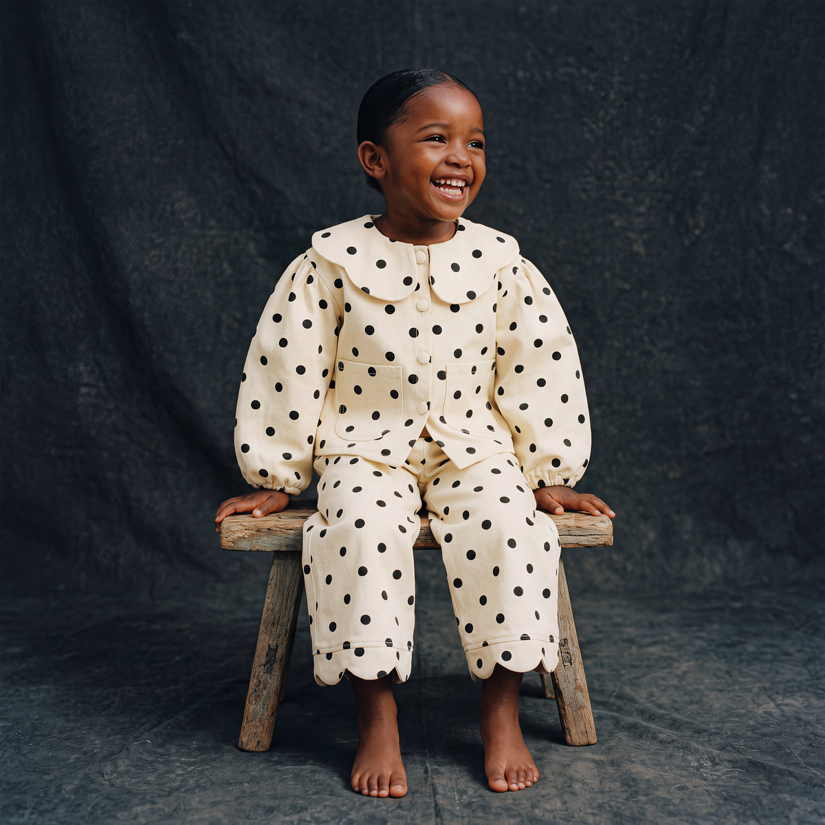 Petal Cotton Twill Jean Jacket · Dotty