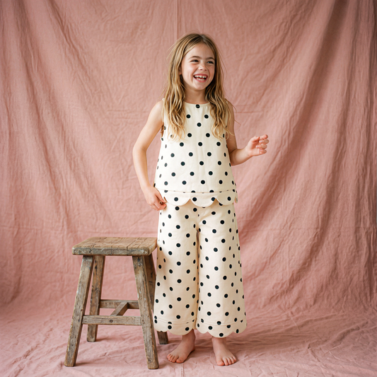 Petal Cotton Twill Sleeveless Vest Top · Dotty