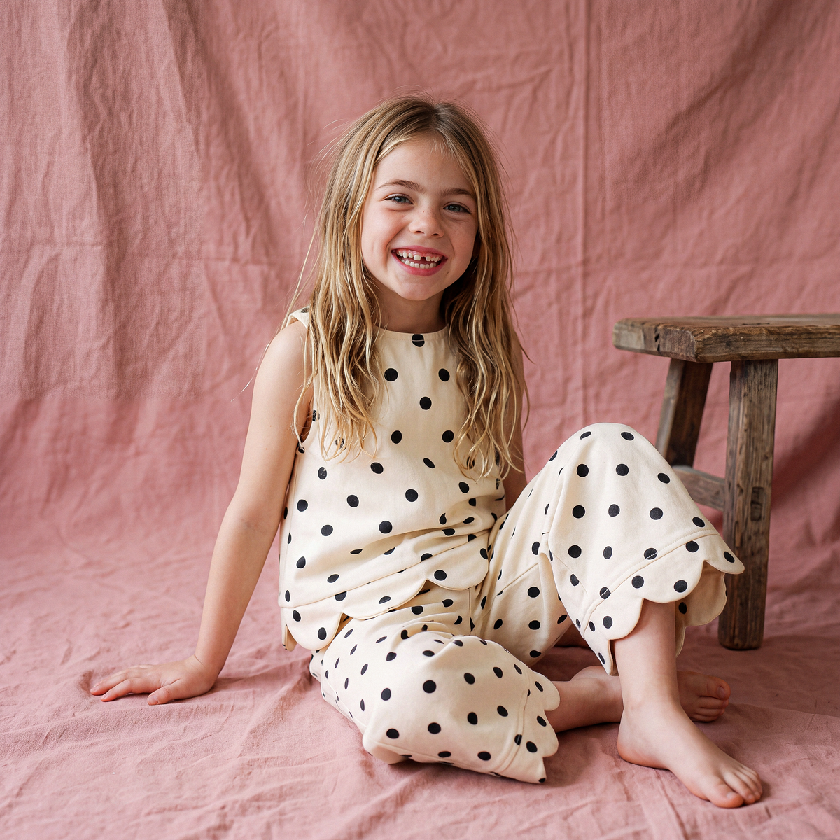 Petal Cotton Twill Sleeveless Vest Top · Dotty