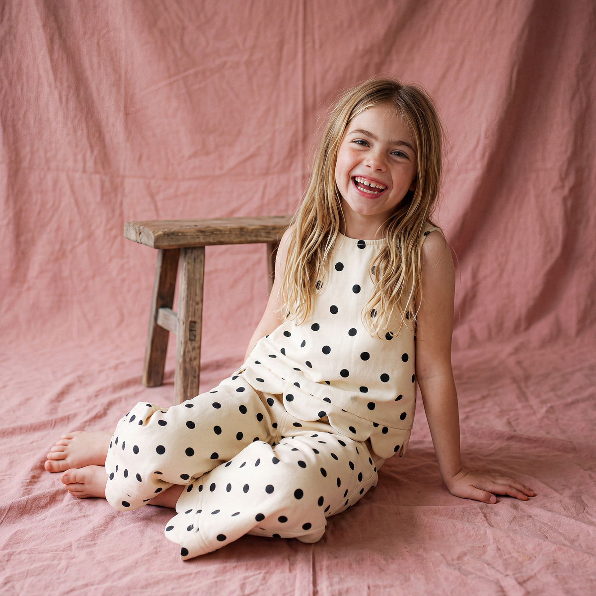 Petal Cotton Twill Sleeveless Vest Top · Dotty