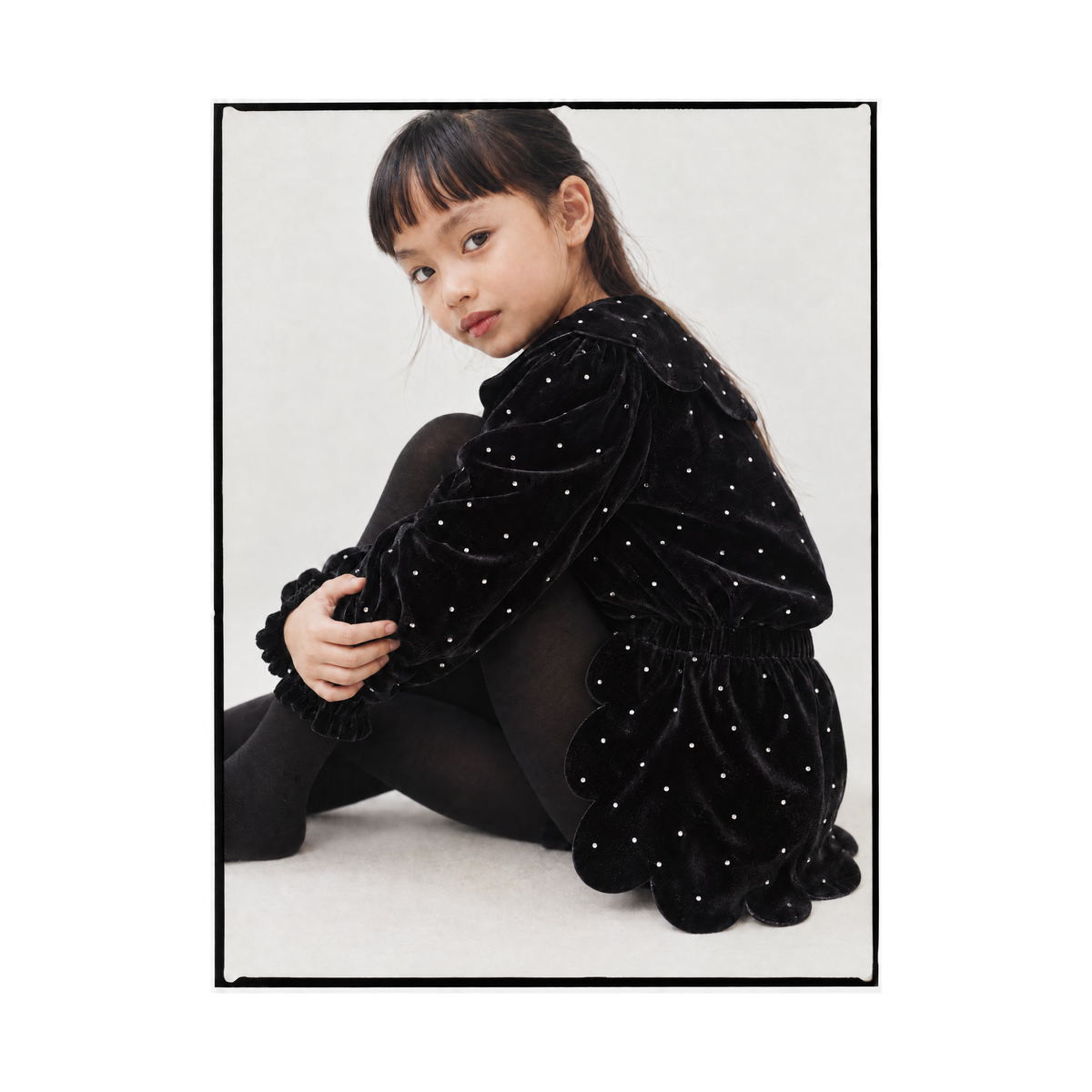 Petal 'Velvet Sparkle' Holiday Dress Set · Black Disco