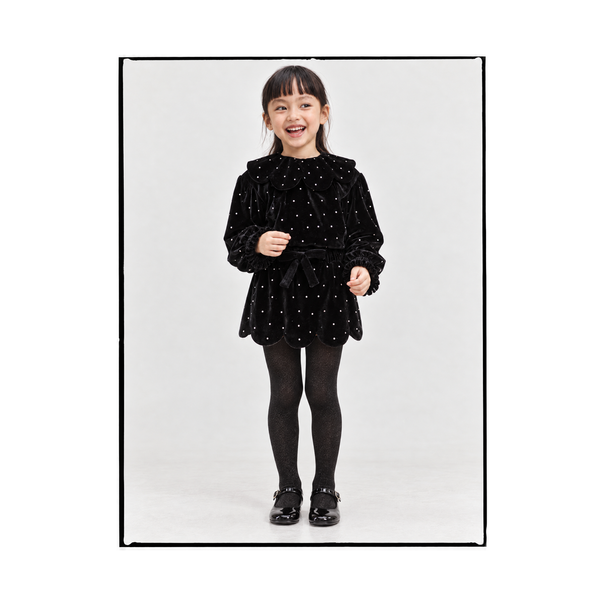 Petal 'Velvet Sparkle' Holiday Dress Set · Black Disco