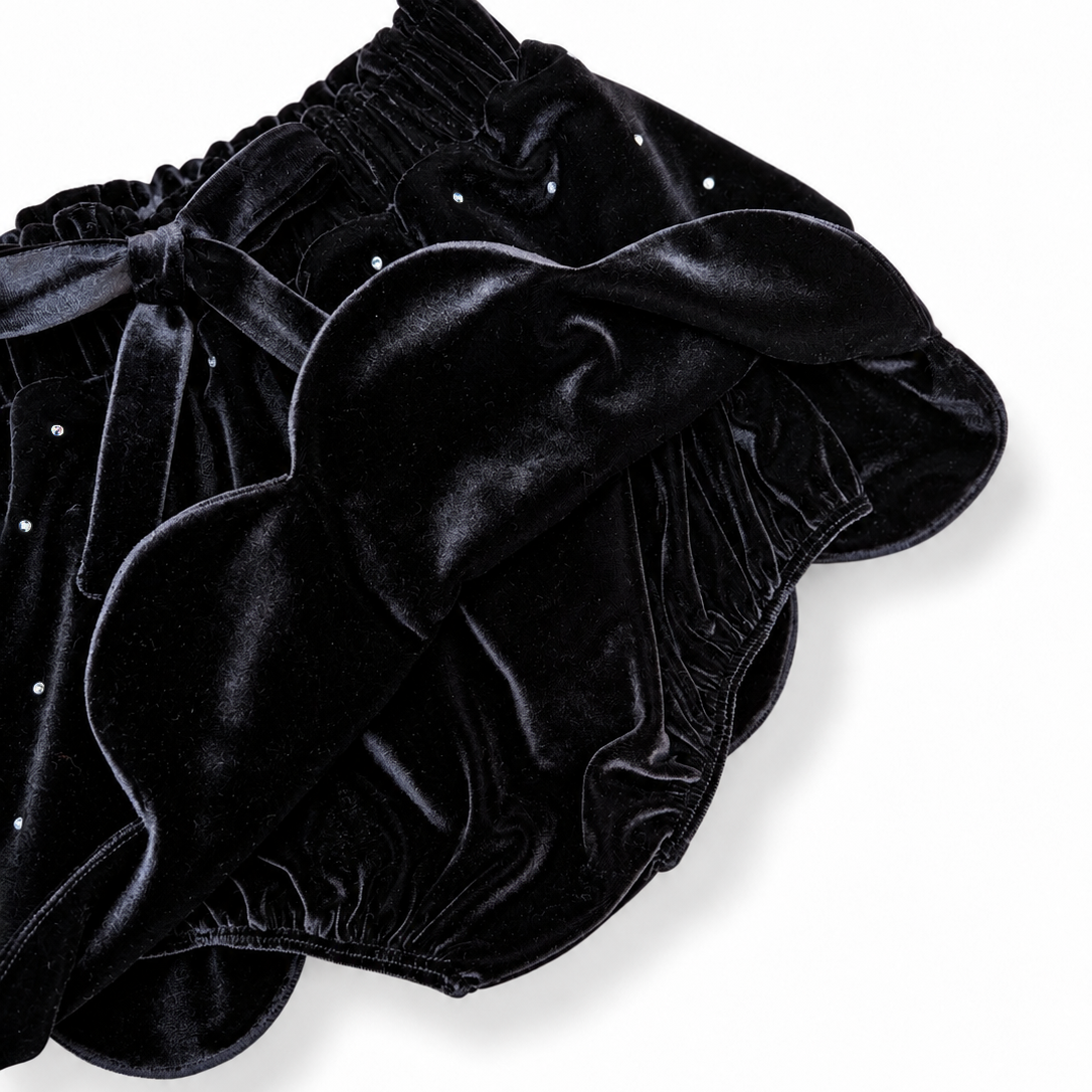 Petal 'Velvet Sparkle' Holiday Dress Set · Black Disco