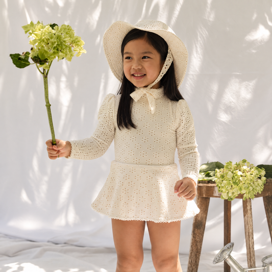 Valentina Long Sleeve Swim Dress · Gardenia