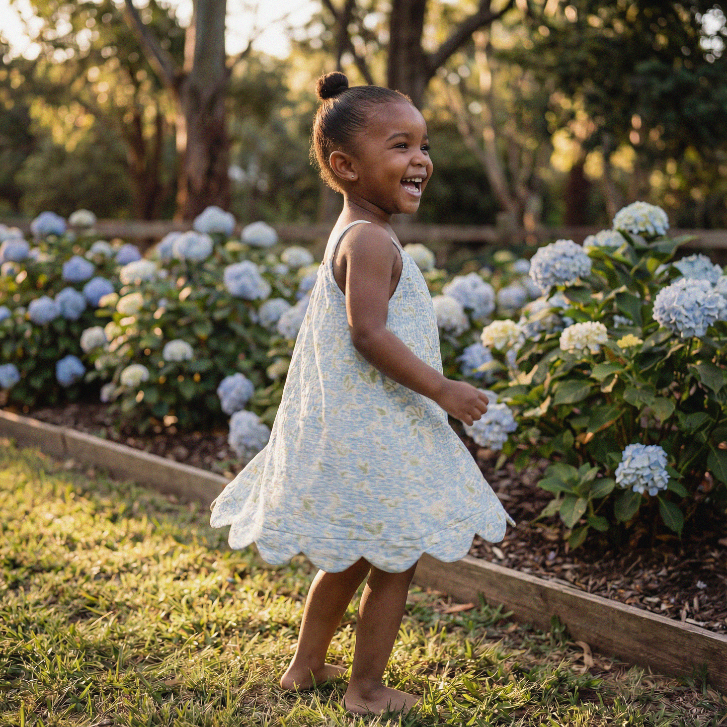 Organic Cotton Petal Dress · Hydrangea