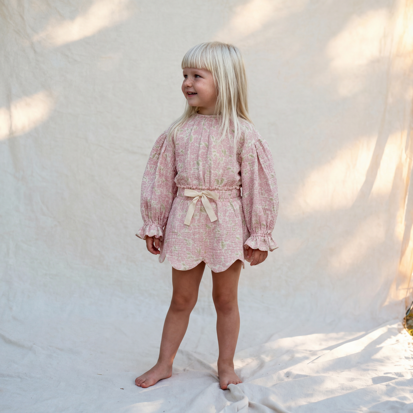 Organic Cotton Petal Skort · Peony