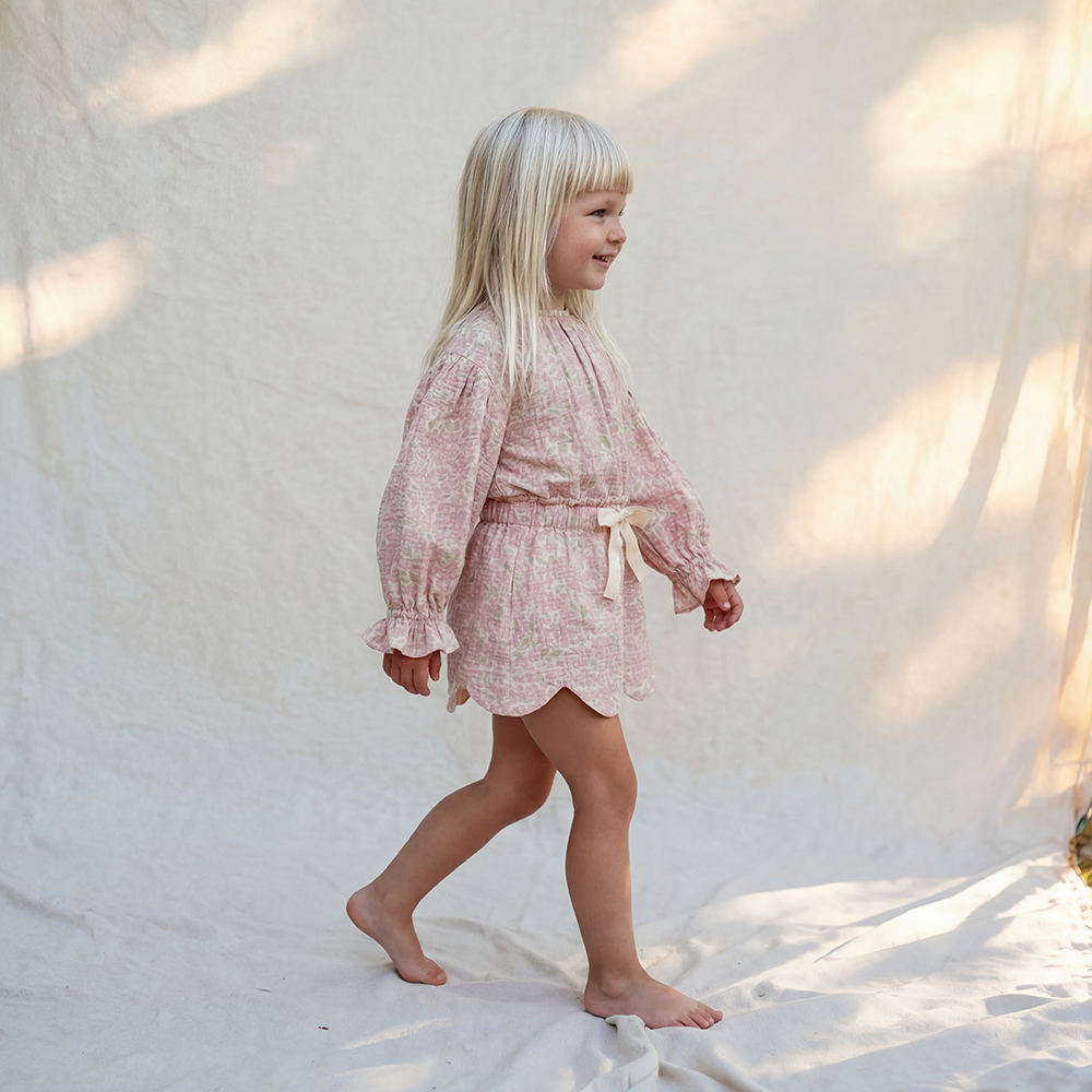 Organic Cotton Petal Skort · Peony