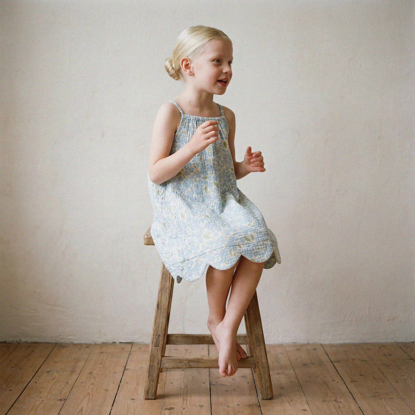 Organic Cotton Petal Dress · Hydrangea