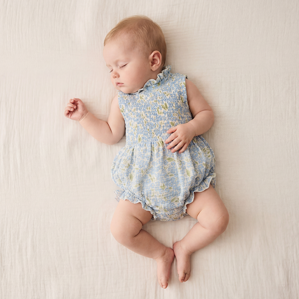 Organic Cotton Adaline Romper · Hydrangea