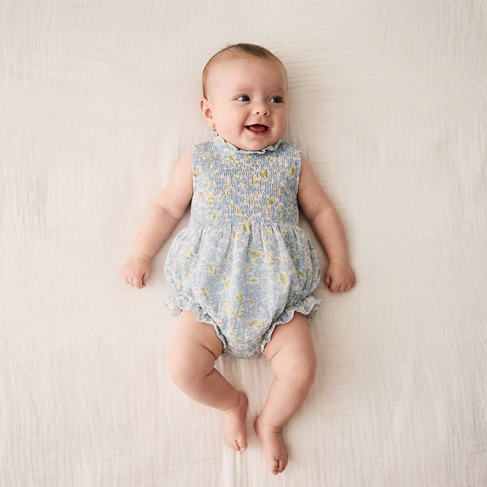 Organic Cotton Adaline Romper · Hydrangea