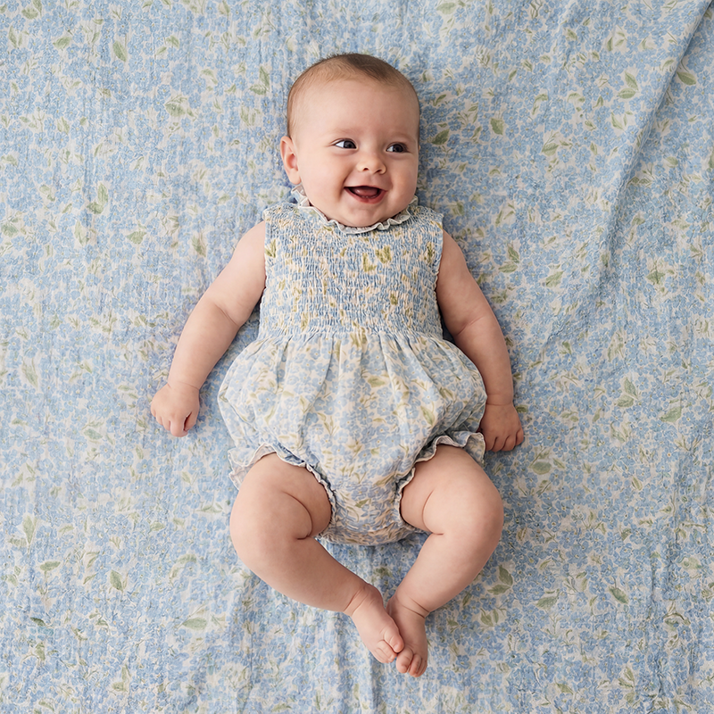 Organic Cotton Adaline Romper · Hydrangea