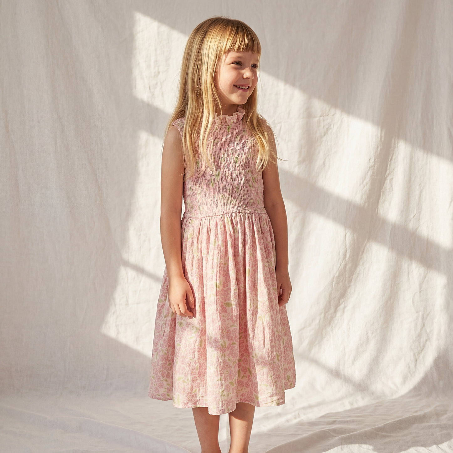 Petit Playa Organic Cotton Adaline Dress in Peony print, breathable organic cotton clothing for babies and girls — image 5
