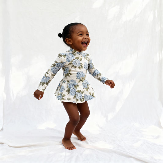 Valentina Long Sleeve Swim Dress · Bloom