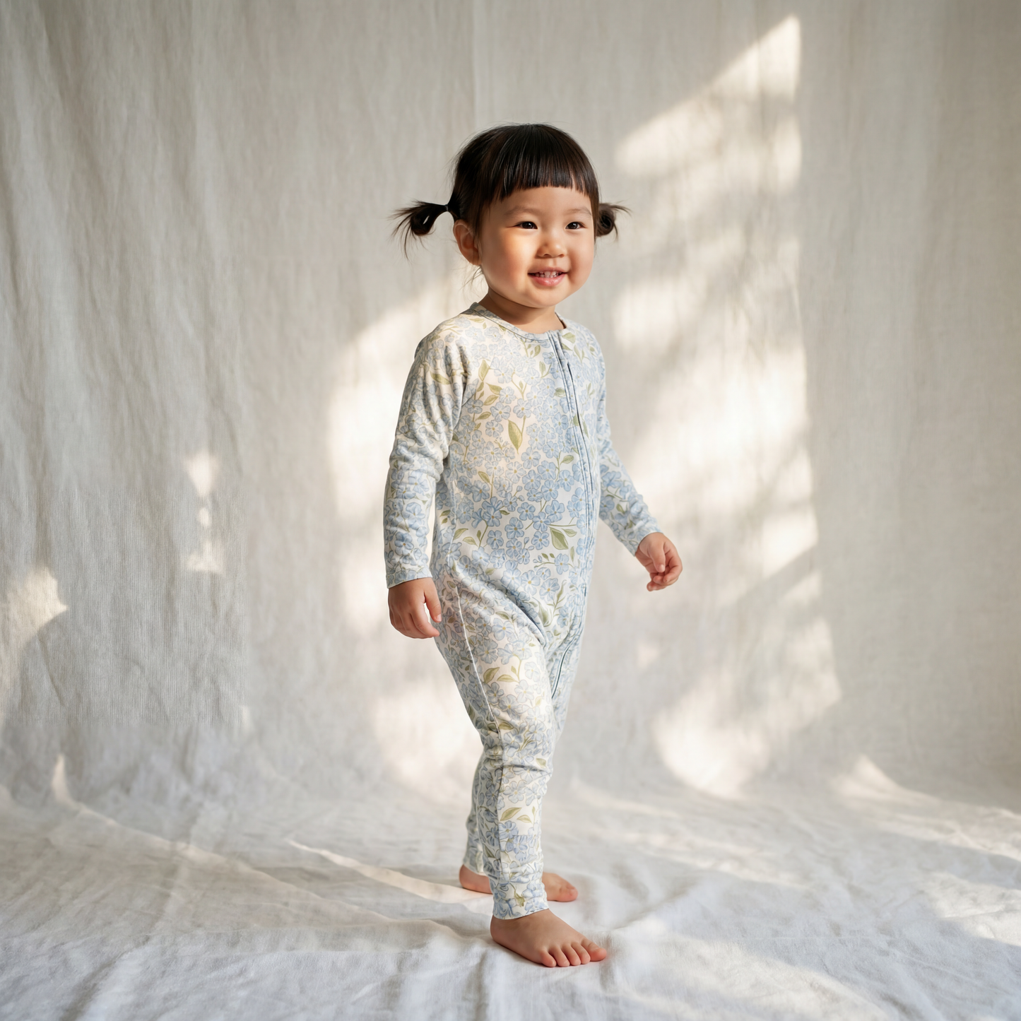 Bamboo Convertible Footie Pajamas & Play · Hydrangea
