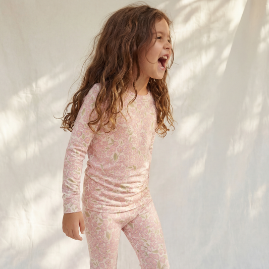 Bamboo Classic Pajamas & Play Set · Peony