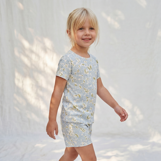 Bamboo Shortie Pajamas & Play Set · Hydrangea